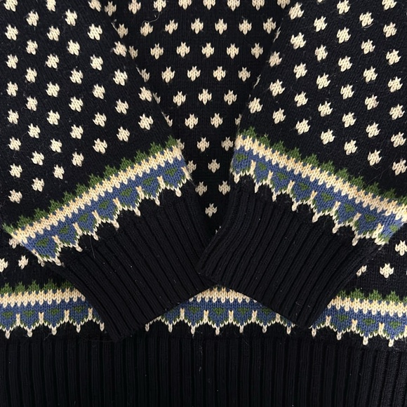 Lands’End Nordic Fair Isle 1/4 Zip Pullover Sweater Size XXL - Picture 7 of 8